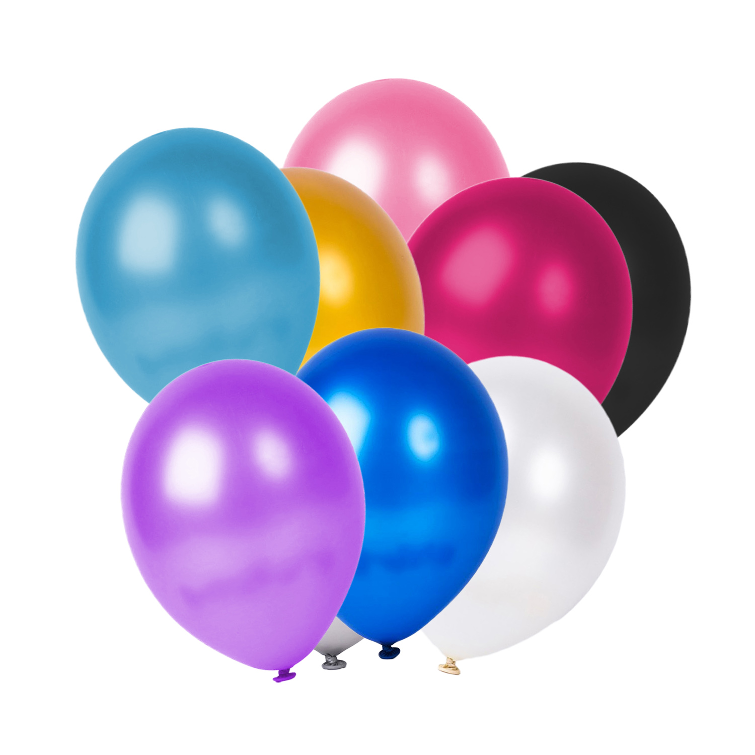25er SET - Latex Luftballon - 12inch - Bunt - Metallic (glänzend)