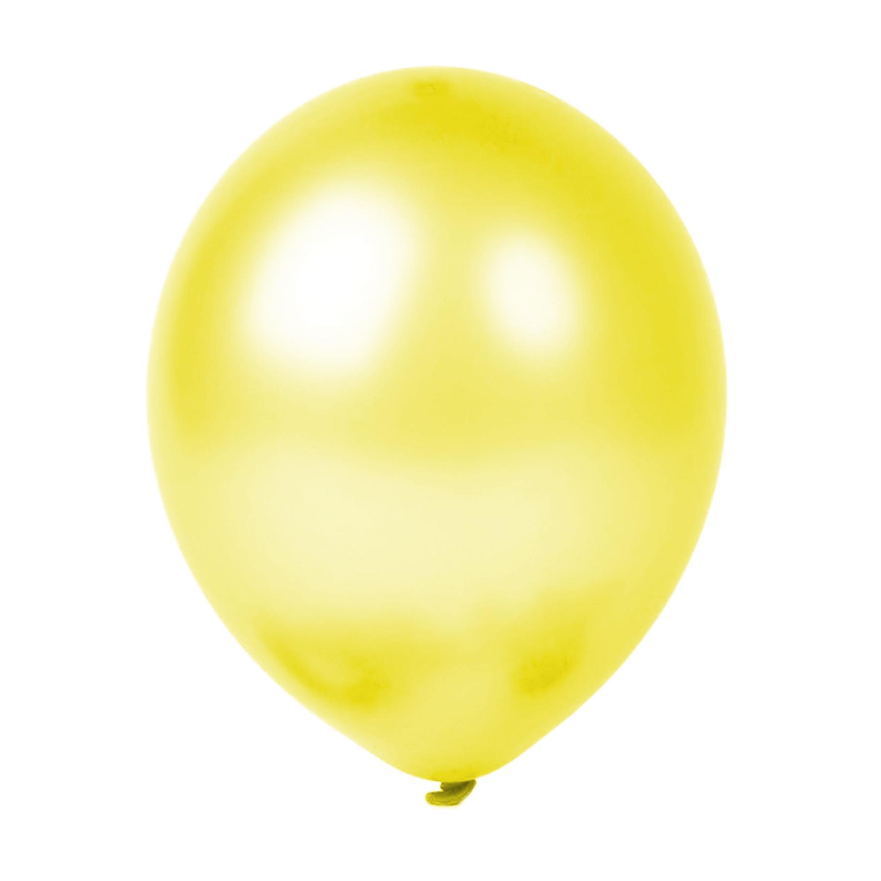 50er SET - Latex Luftballon - 12inch - Gelb - Metallic (glänzend)