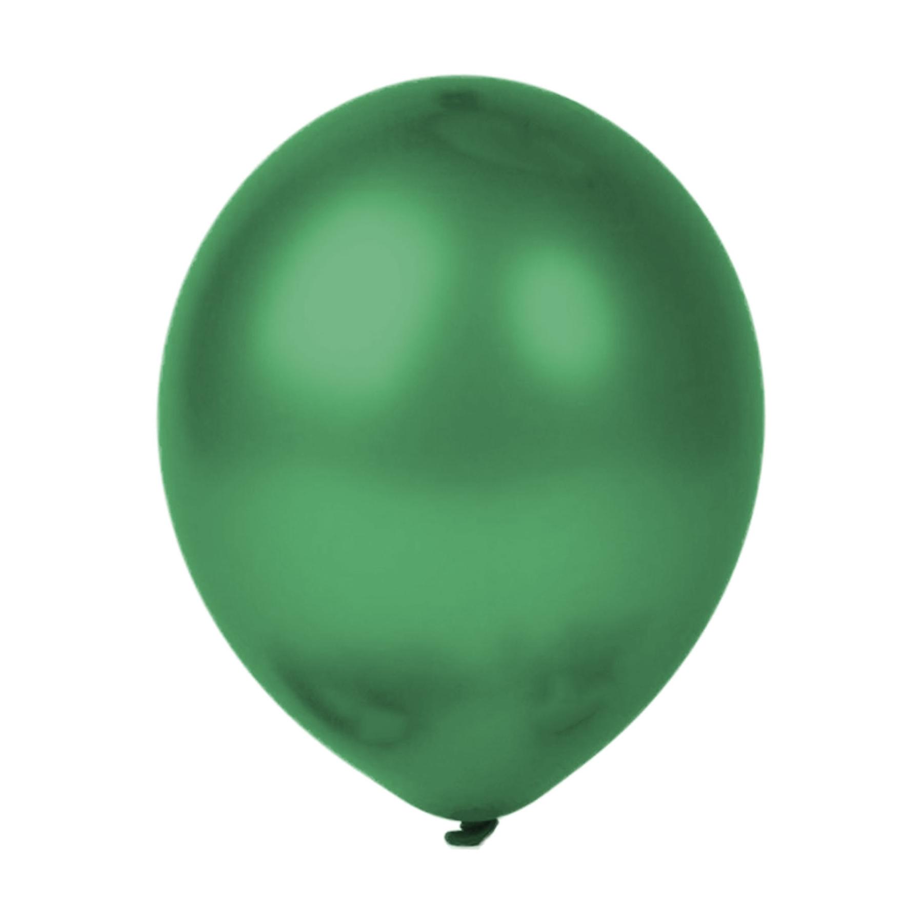 100er SET - Latex Luftballon - 12inch - Dunkelgrün - Metallic (glänzend)