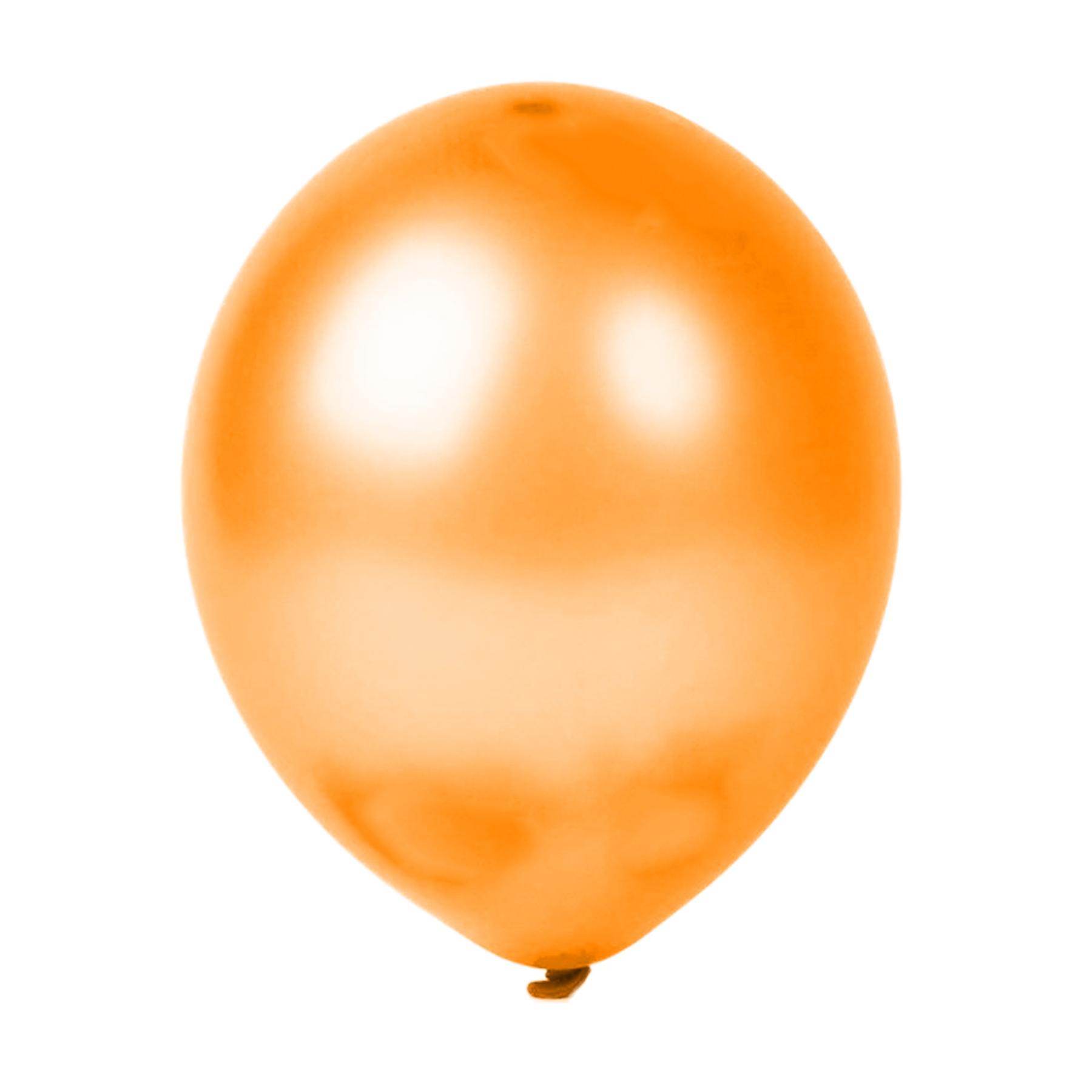 100er SET - Latex Luftballon - 12inch - Orange - Metallic (glänzend)