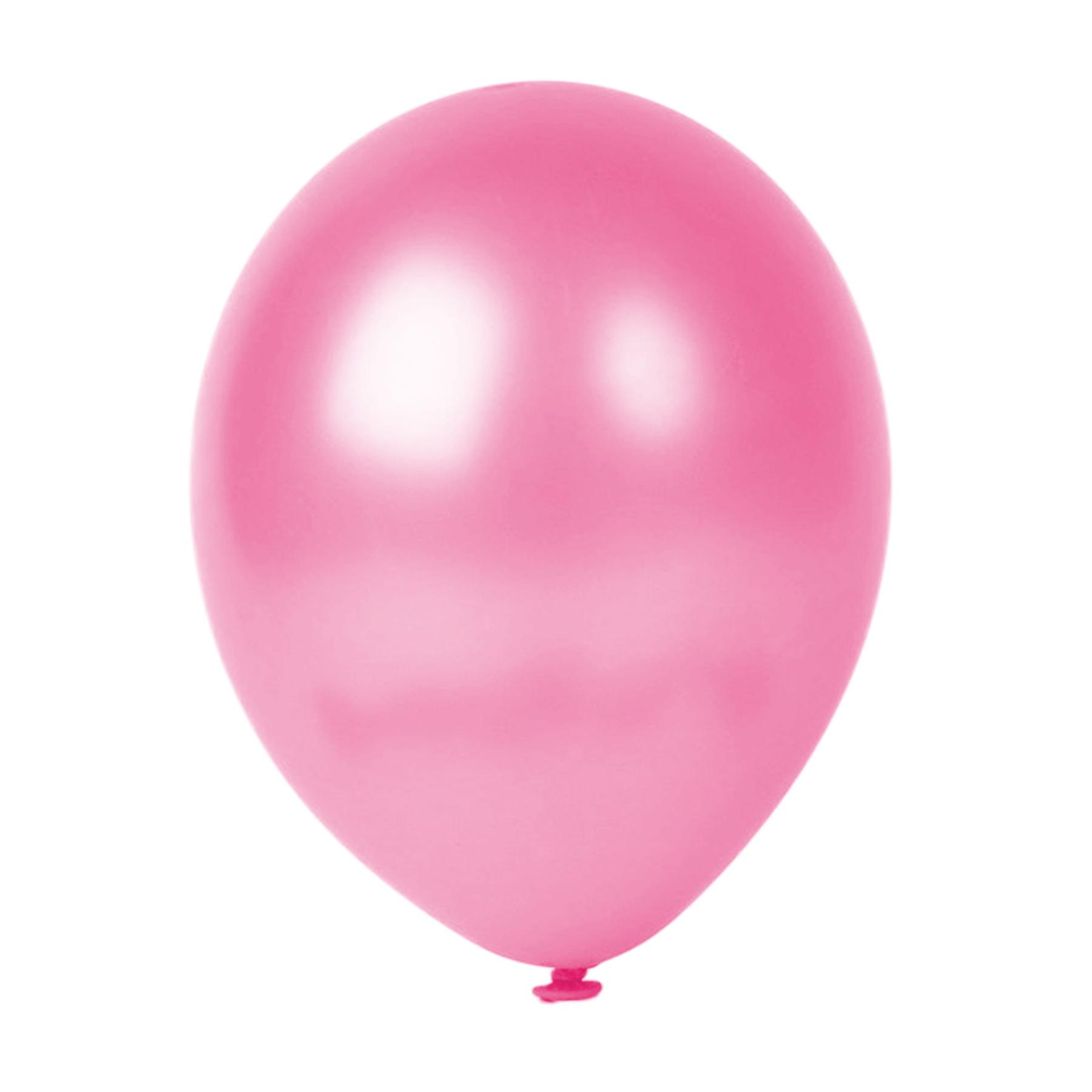 50er SET - Latex Luftballon - 12inch - Rosa - Metallic (glänzend)
