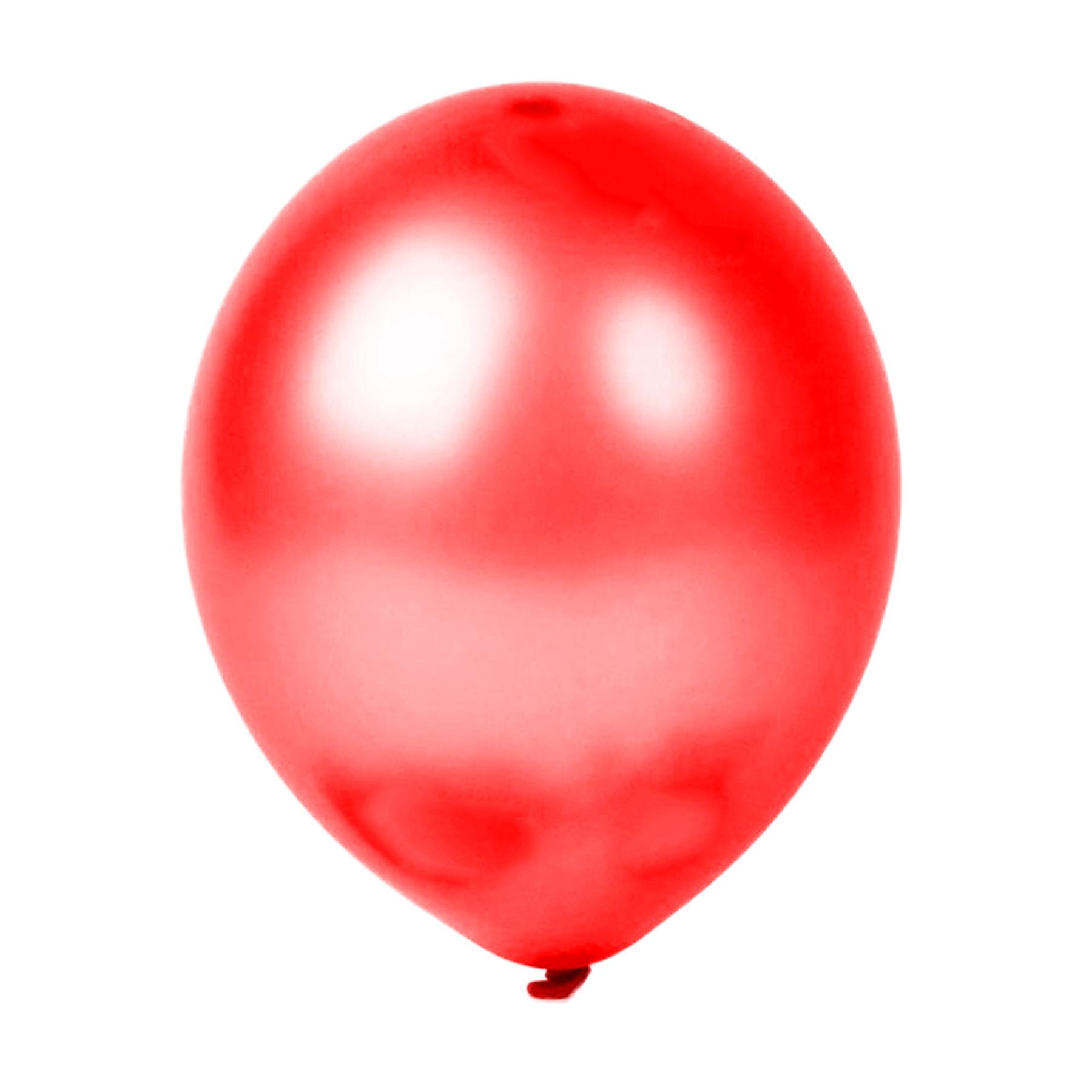 100er SET - Latex Luftballon - 12inch - Rot - Metallic (glänzend)