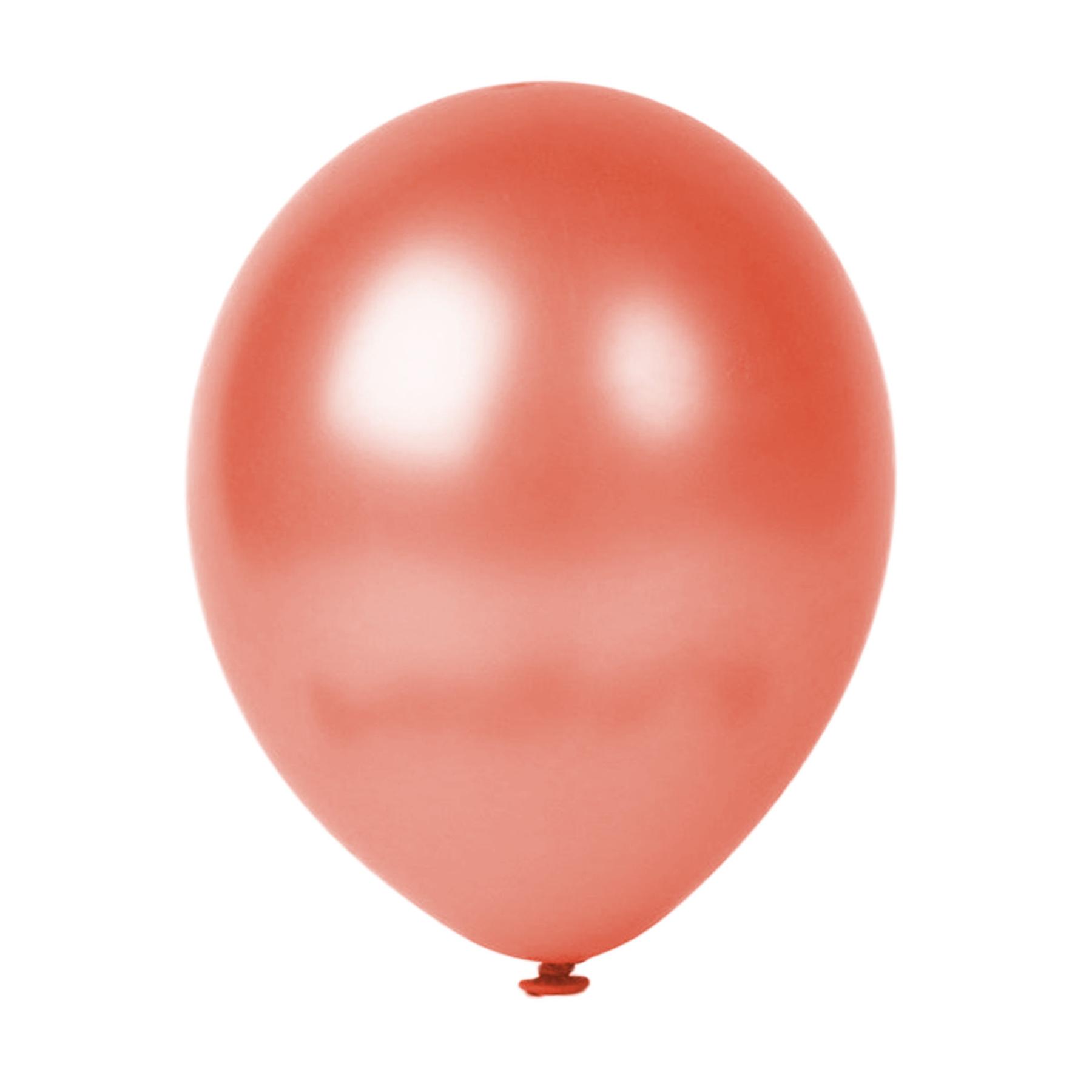 50er SET - Latex Luftballon - 12inch - Rotorange - hell - Metallic (glänzend)