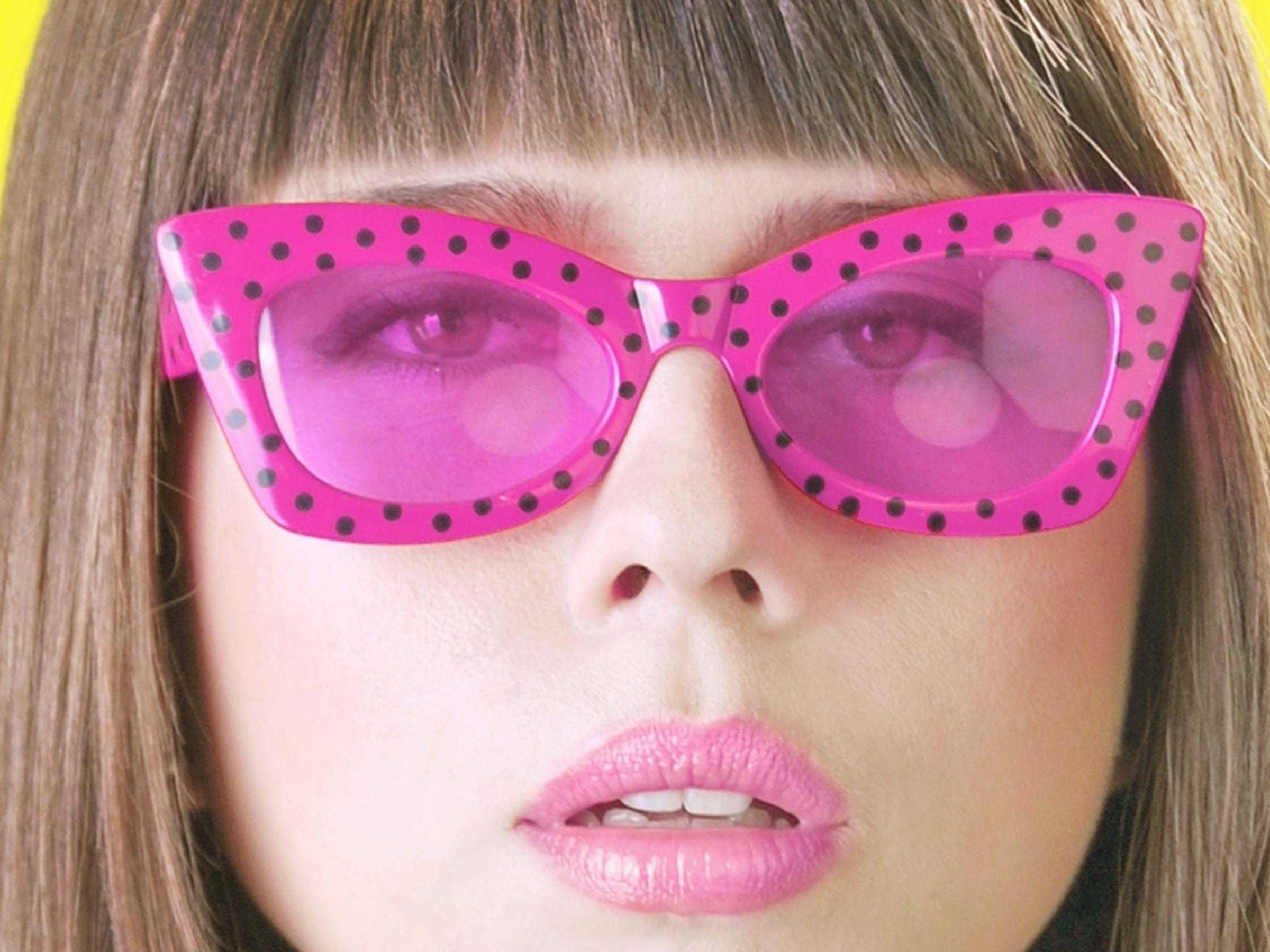 Partybrille - Pink - schwarz gepunktet