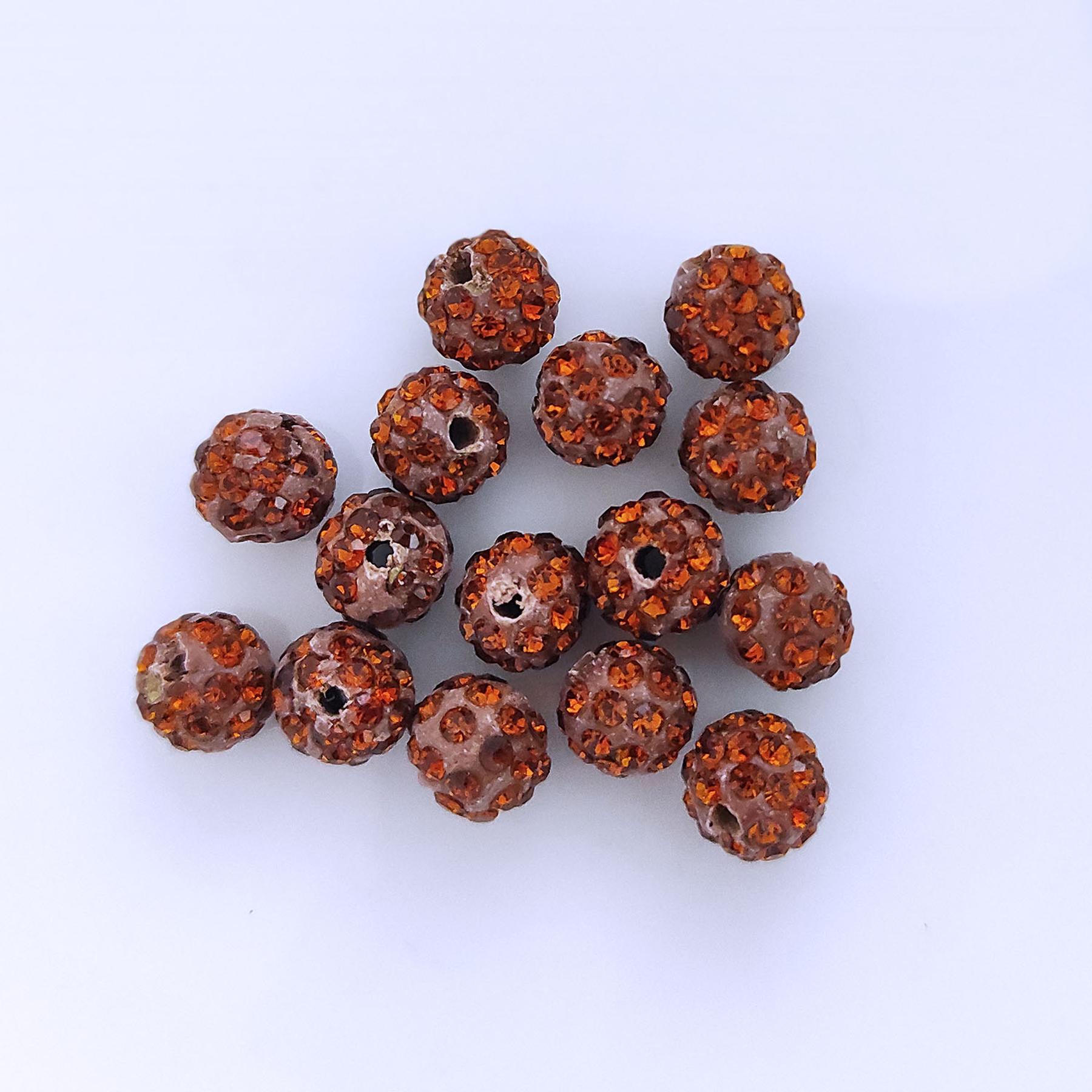 Shamballa Perlen, glitzer, 8 mm, 15 Stück, Rot dunkel