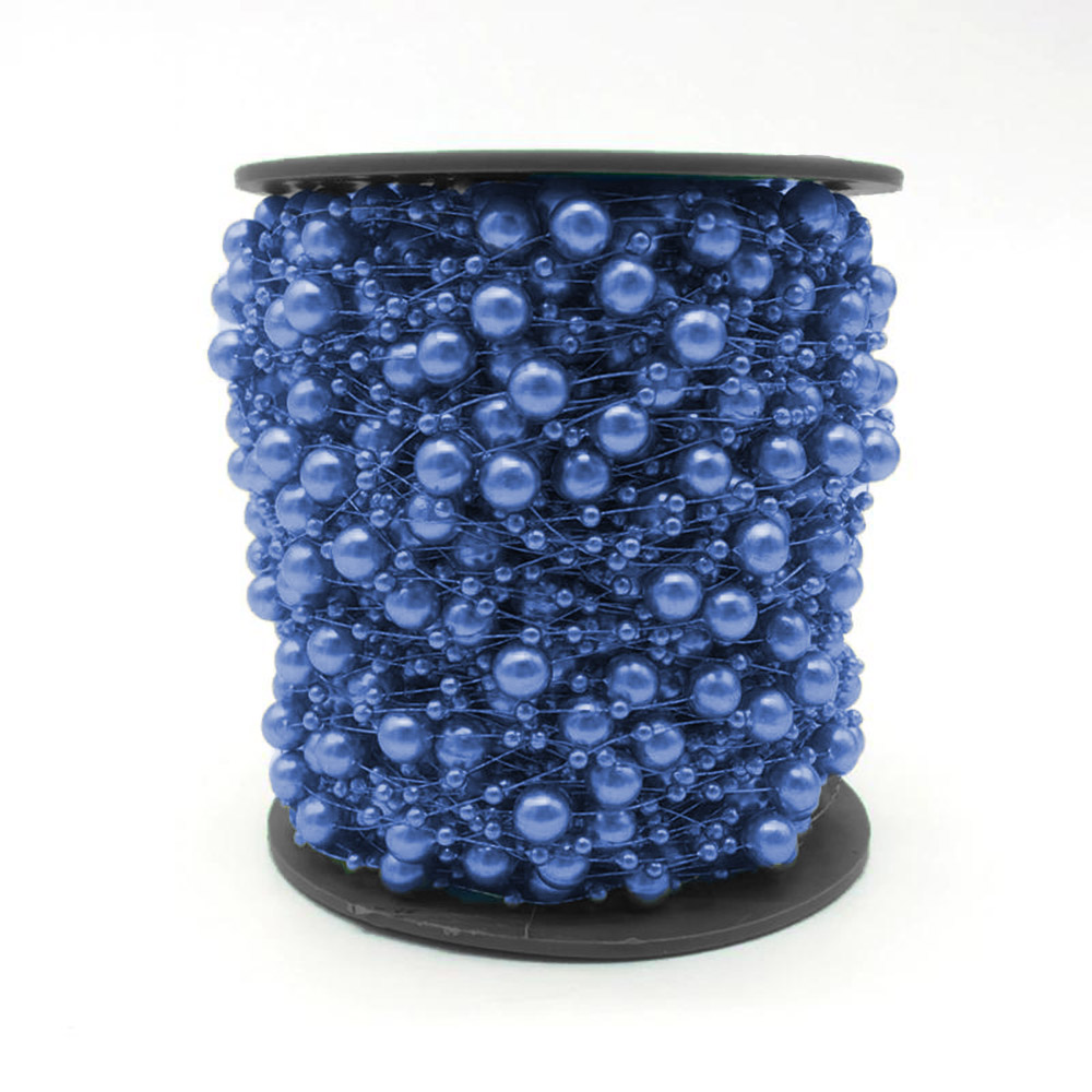Perlengirlande - 120 cm / 8 mm Perlen - Blau