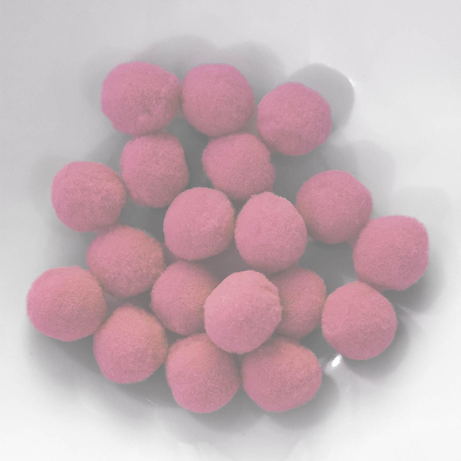 PomPon / Bälle aus Baumwolle - 12 mm / 40er Set - Pink hell