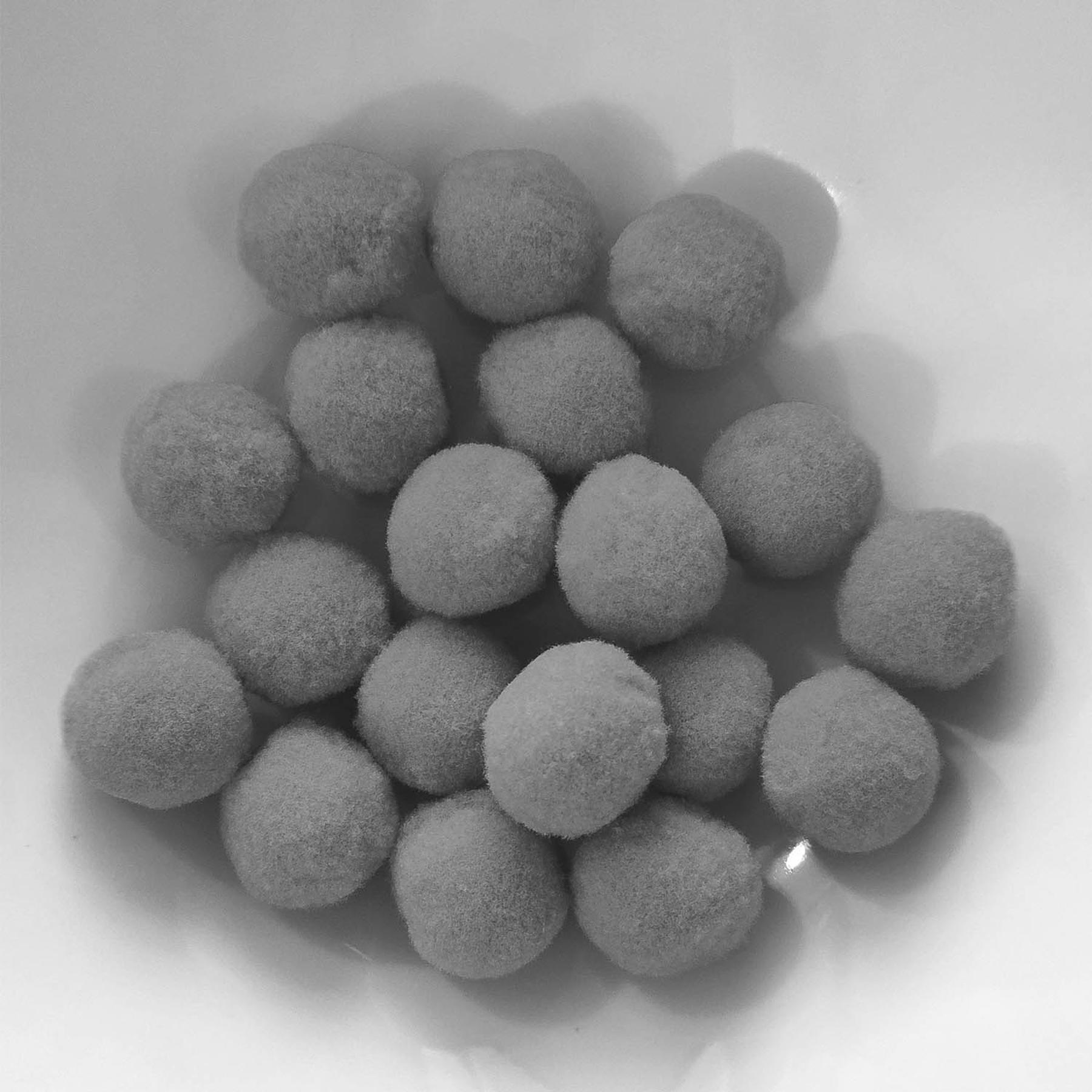 PomPon / Bälle aus Baumwolle - 20 mm / 25er Set - Grau