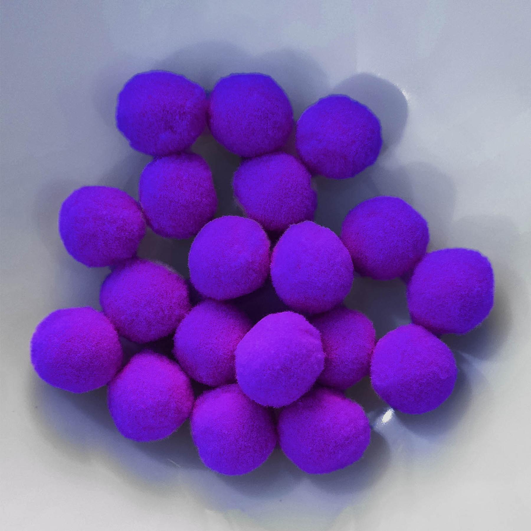 PomPon / Bälle aus Baumwolle - 20 mm / 25er Set - Flieder dunkel