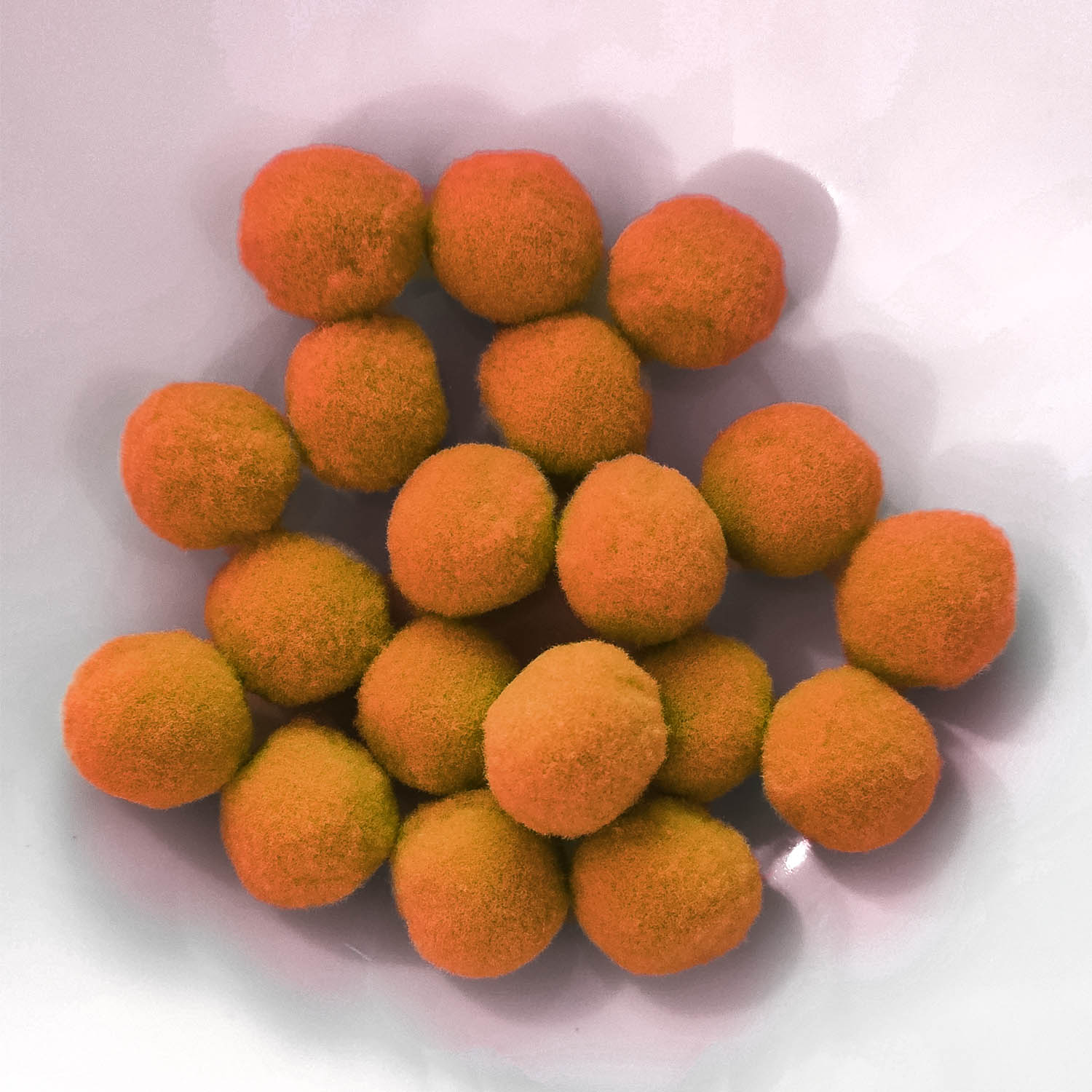 PomPon / Bälle aus Baumwolle - 12 mm / 40er Set - Orange