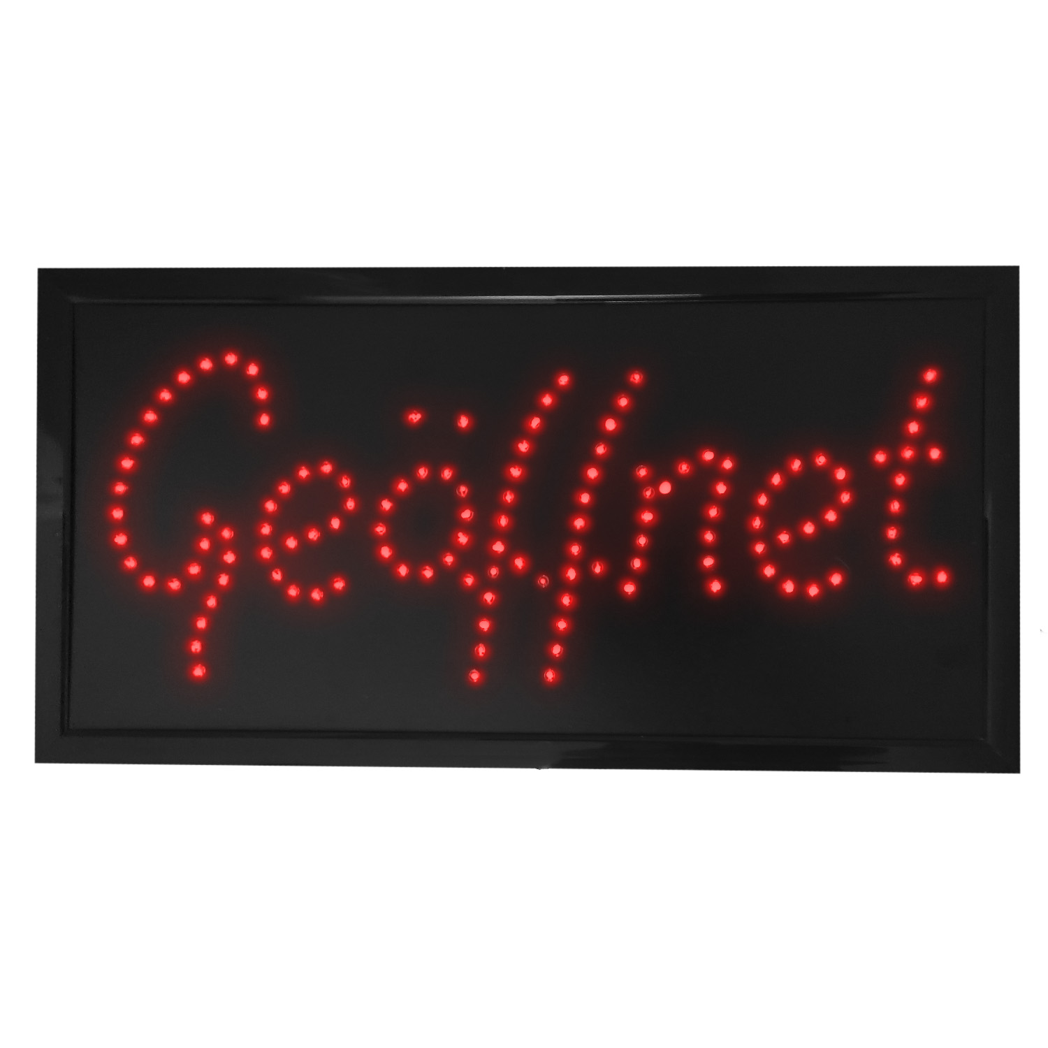 LED Reklame Leuchtschild, 48 x 25 cm, Geöffnet, rot