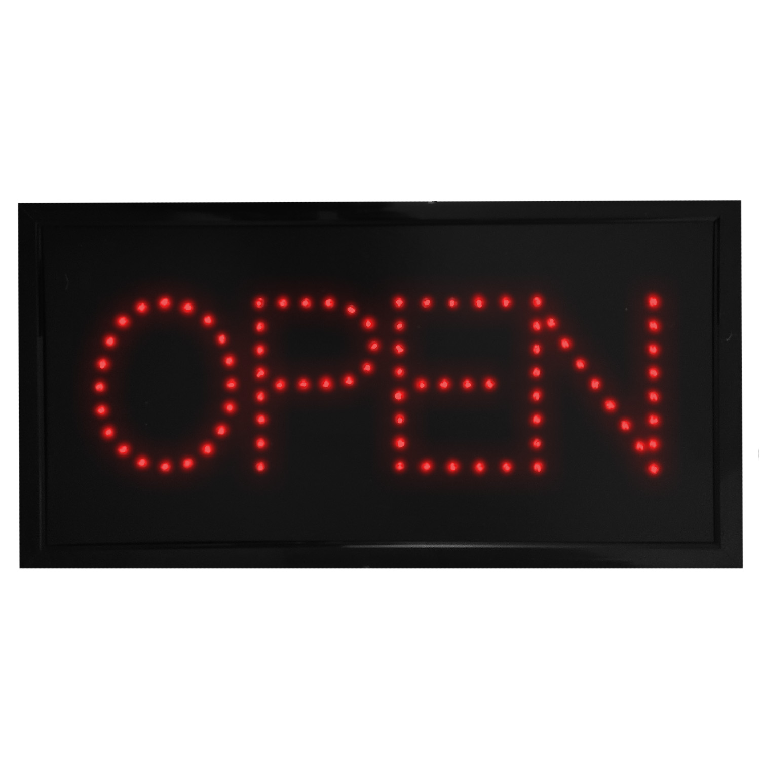 LED Reklame Leuchtschild, 48 x 25 cm, Open, rot
